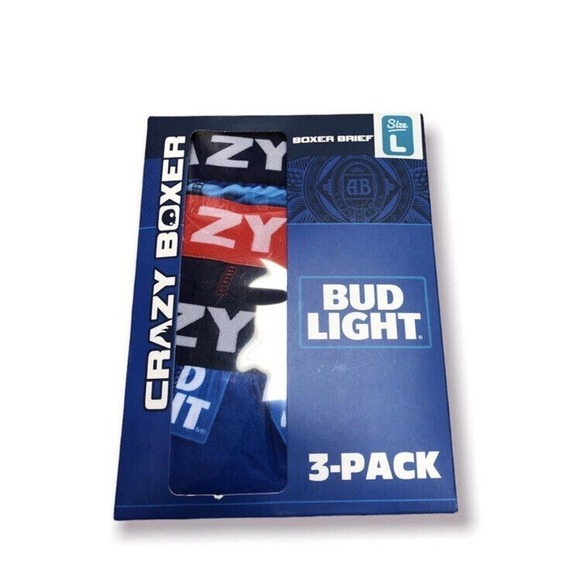 - Crazy Boxer 3 Pack Boxer Briefs Bud Light Mens Underwear - Picture 5 of 8